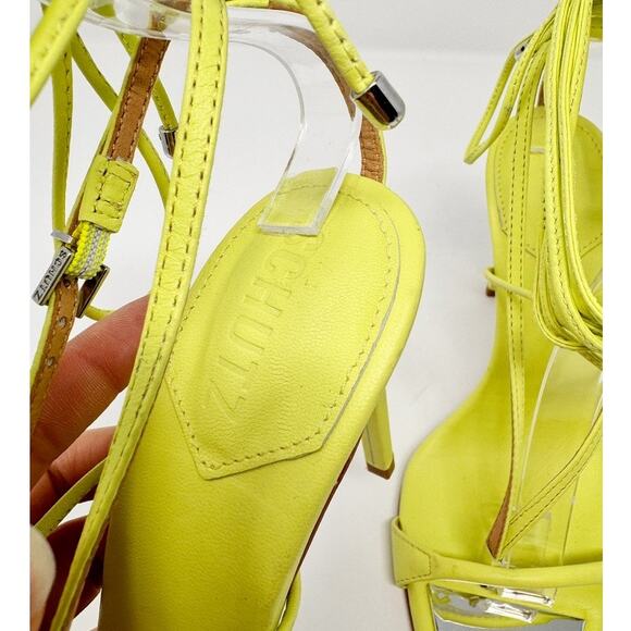 NEW Schutz Vikki Leather Ankle Wrap Thong Dress Sandals Fresh Green Size 6.5 - Picture 7 of 10